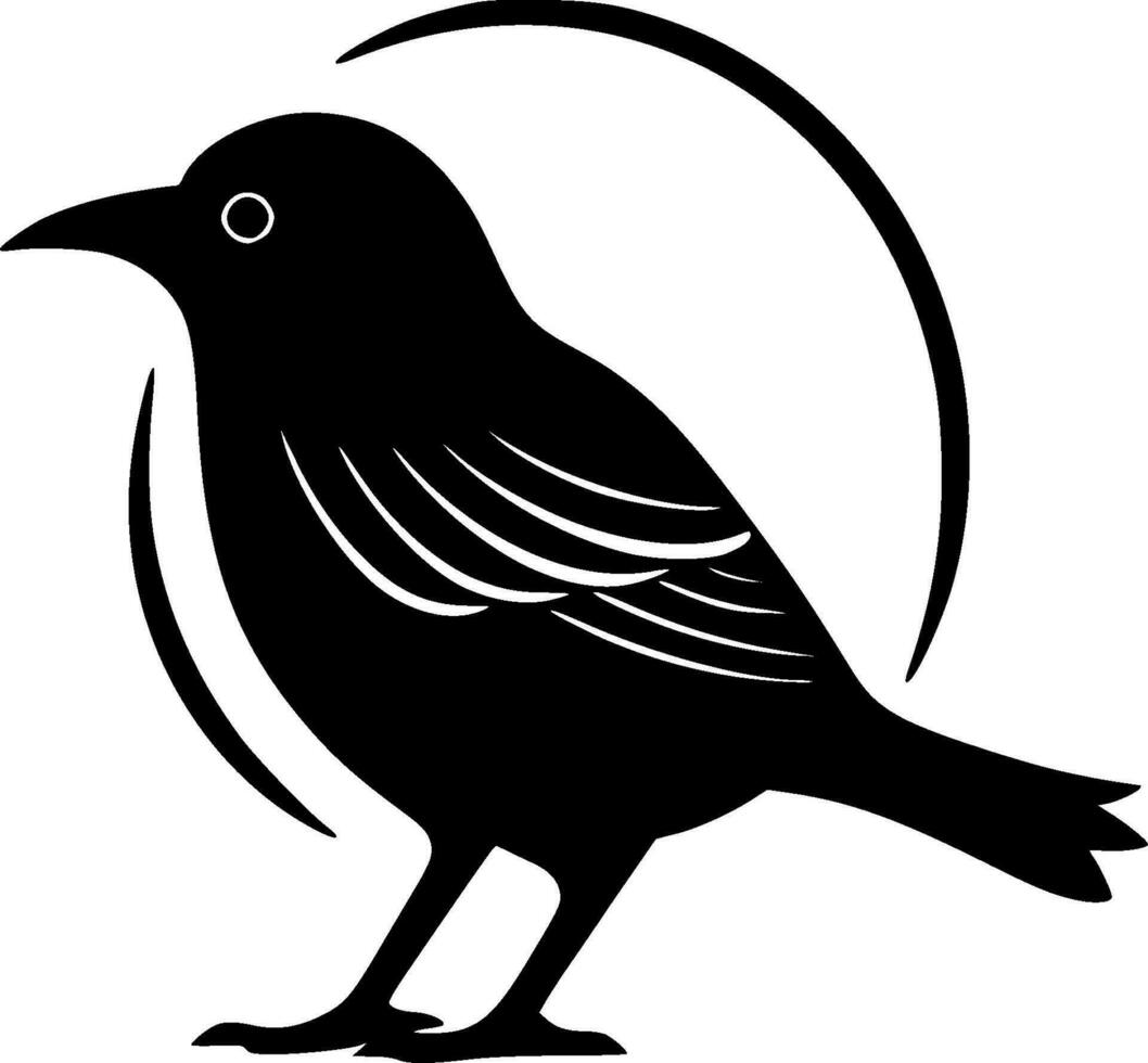 Bird, Black and White Vector illustration