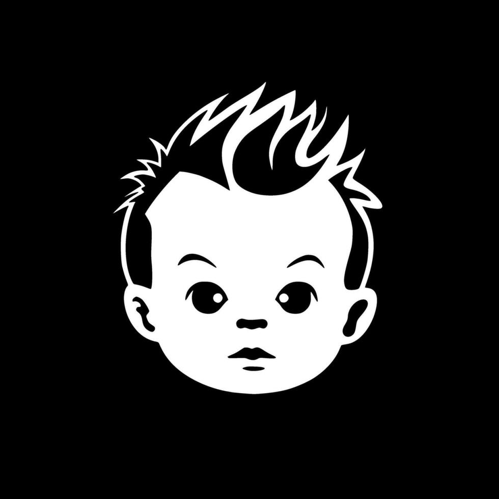 Baby, Black and White Vector illustration