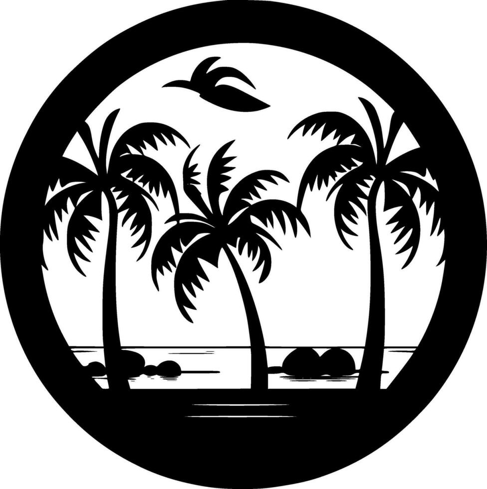 Beach, Minimalist and Simple Silhouette - Vector illustration