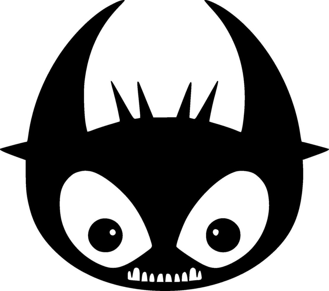 Alien, Black and White Vector illustration