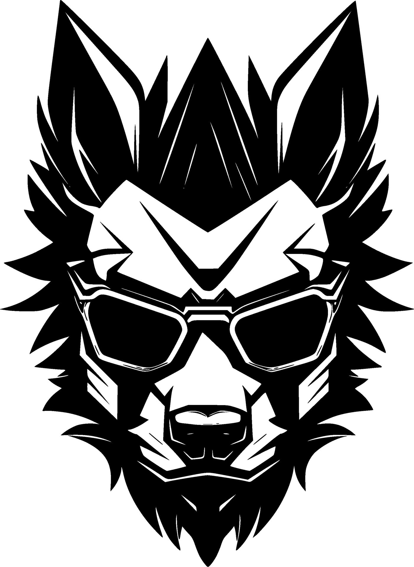 Wolf, Black and White Vector illustration 33095777 Vector Art at Vecteezy