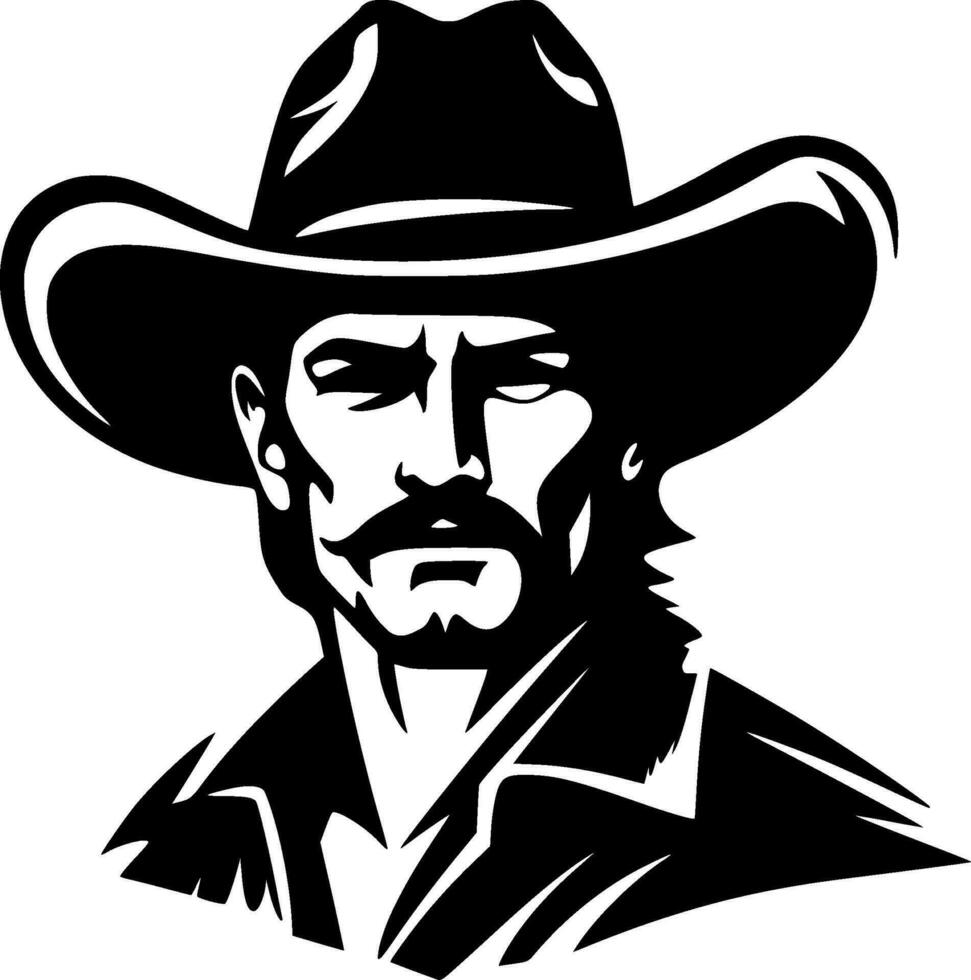 Western, Black and White Vector illustration