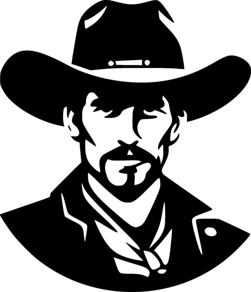 Western, Black and White Vector illustration