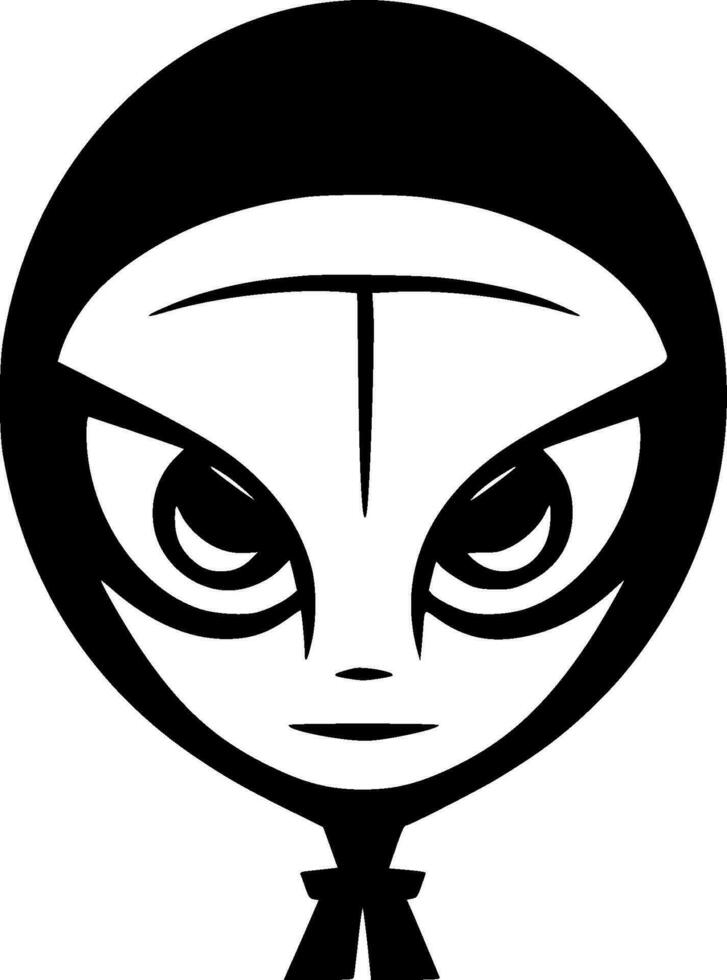 Alien - Black and White Isolated Icon - Vector illustration