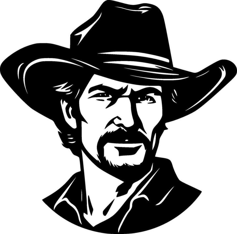 Western, Black and White Vector illustration