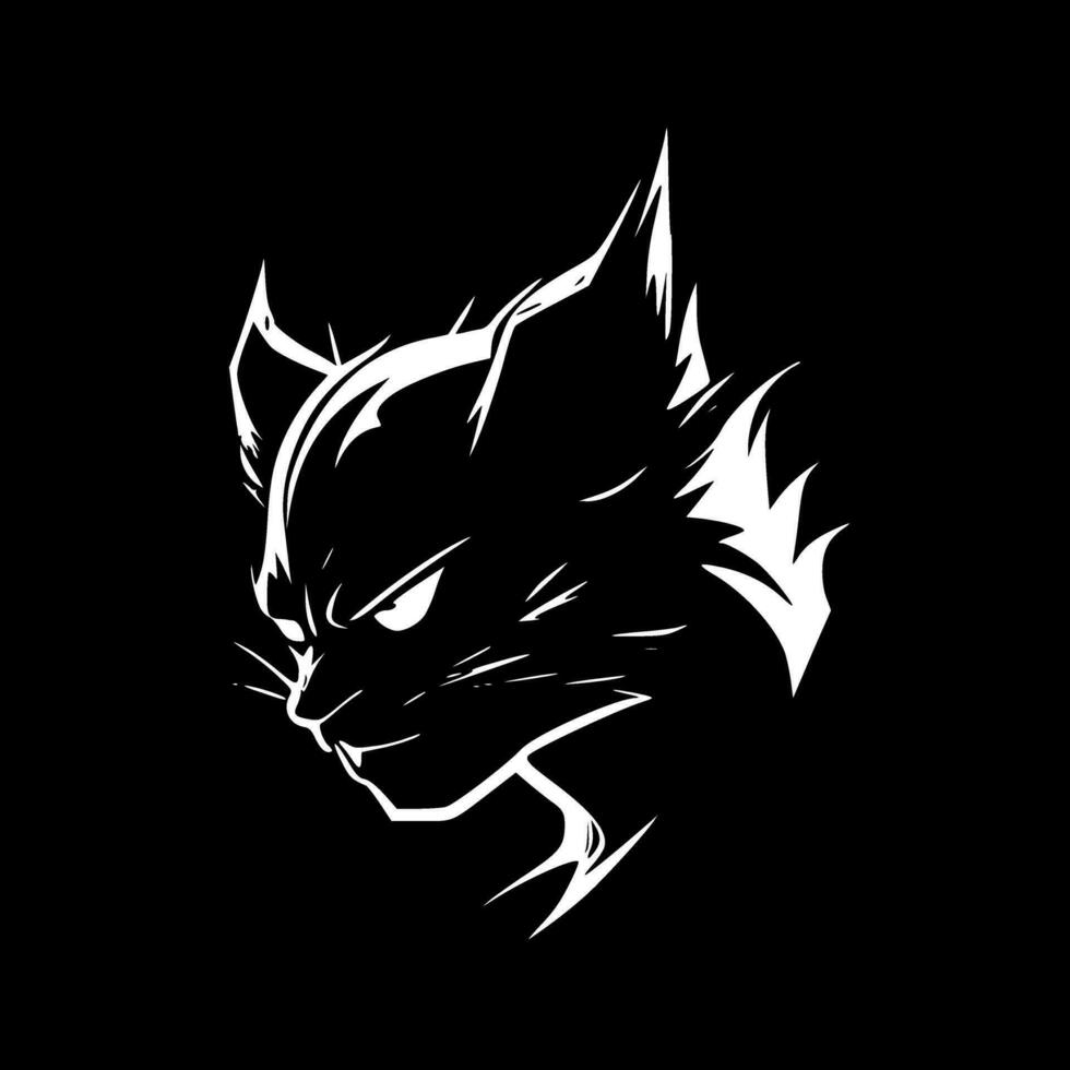 Wildcat, Black and White Vector illustration