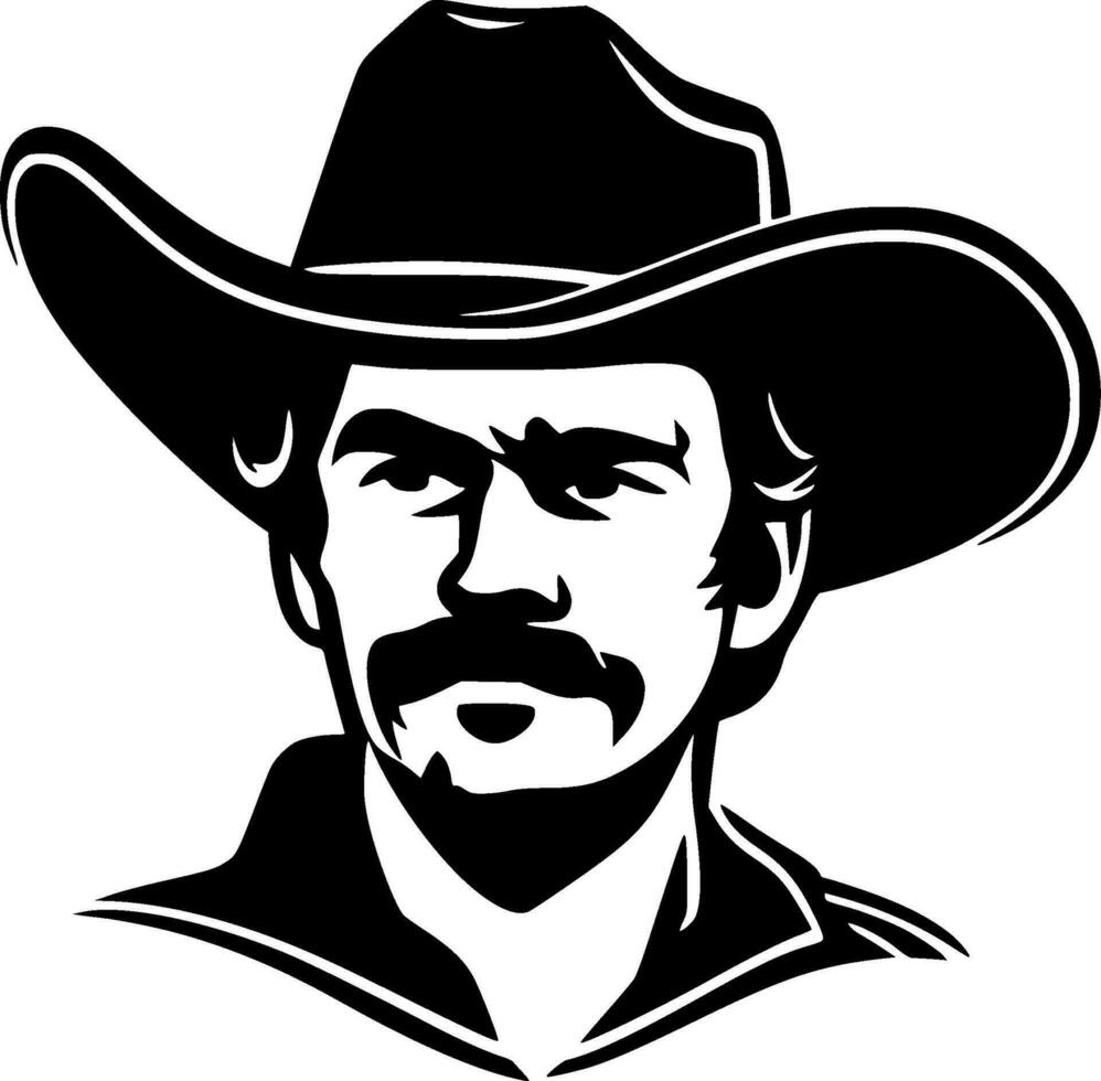 Western, Black and White Vector illustration