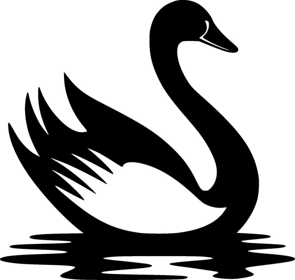 cisne - minimalista y plano logo - vector ilustración