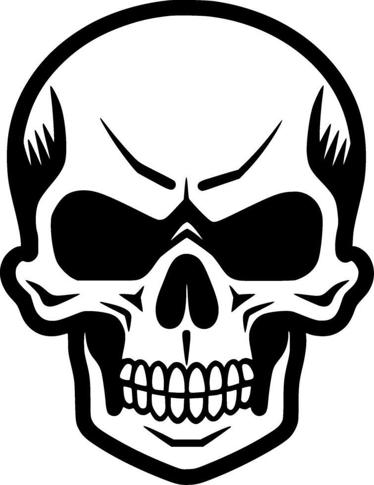 Skull - Black and White Isolated Icon - Vector illustration