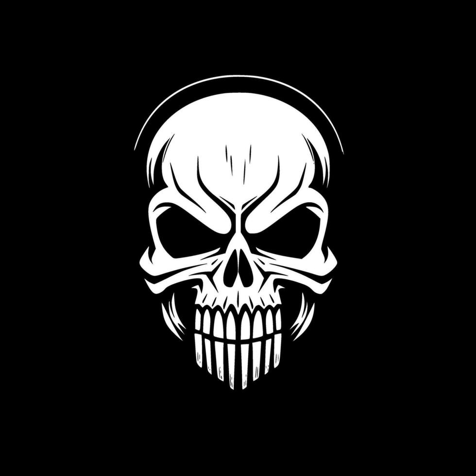 Skull - Black and White Isolated Icon - Vector illustration