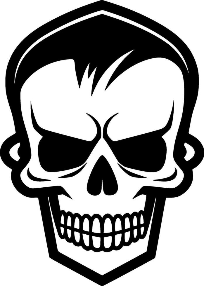 Skull, Black and White Vector illustration