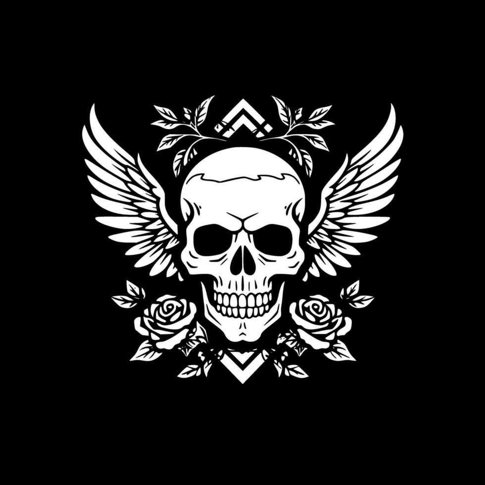 Skull - Black and White Isolated Icon - Vector illustration