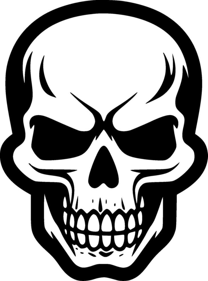 Skull, Black and White Vector illustration