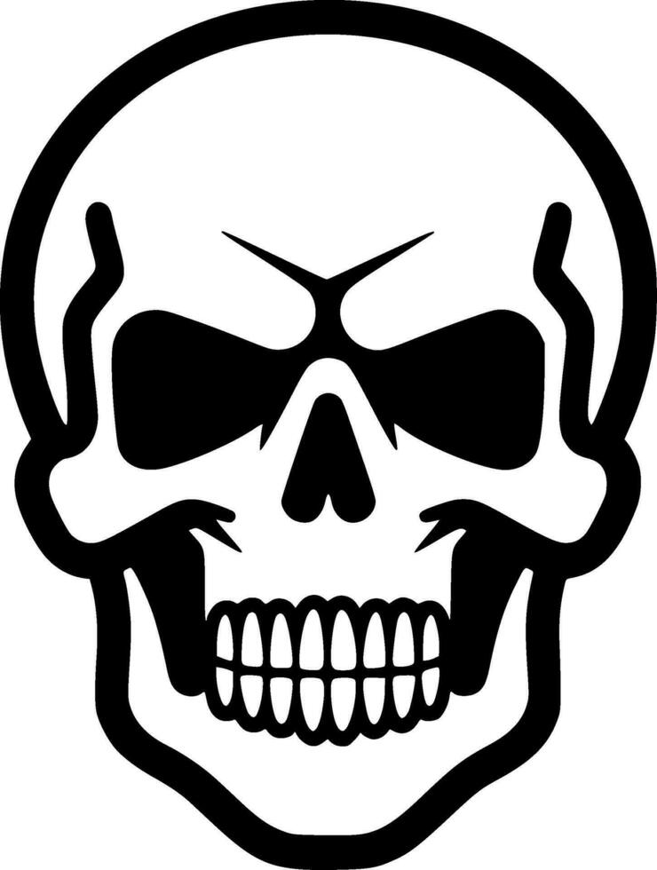 Skull, Black and White Vector illustration