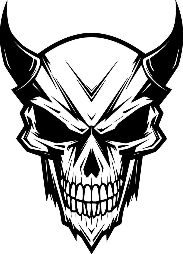 Skull - Black and White Isolated Icon - Vector illustration