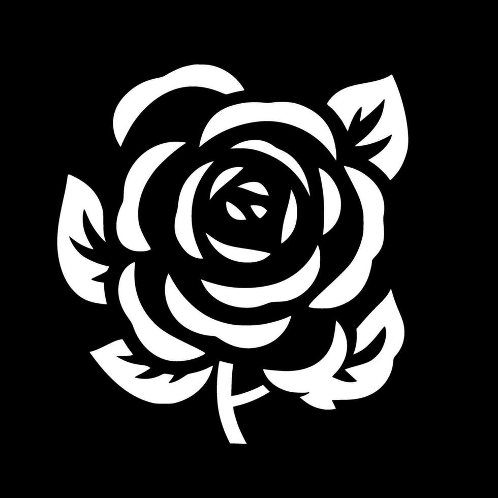 Rose, Black and White Vector illustration