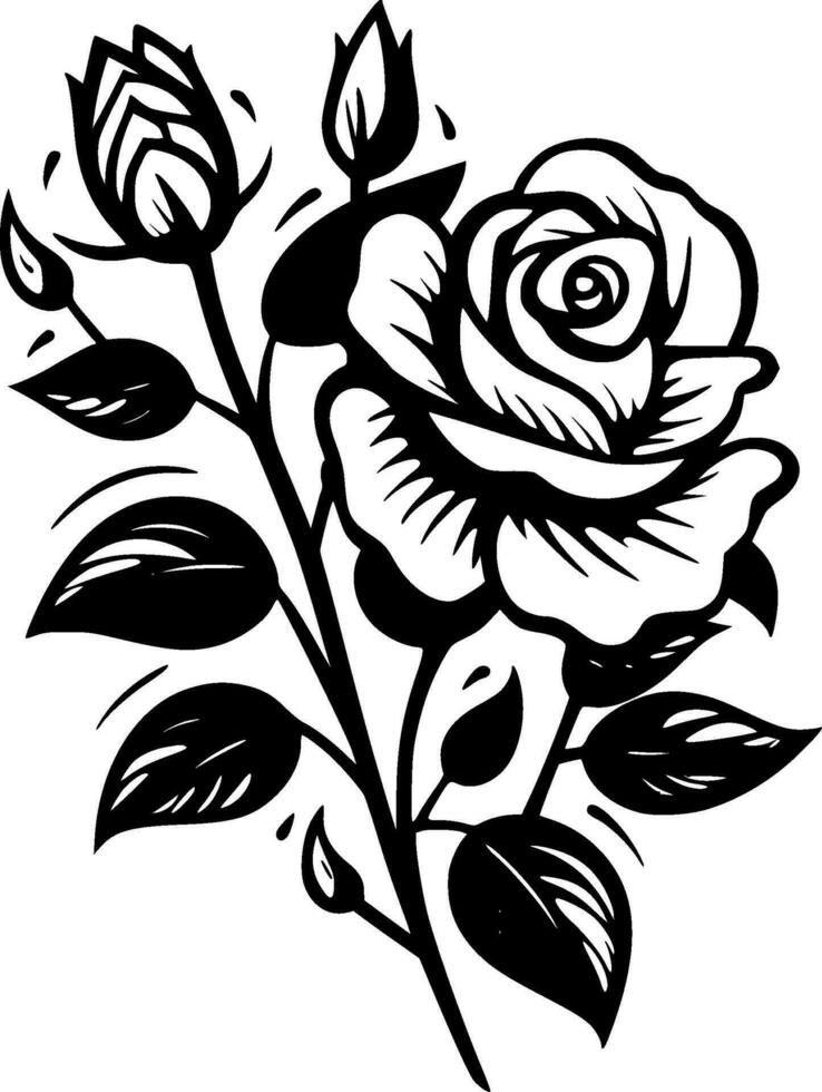 Roses, Minimalist and Simple Silhouette - Vector illustration