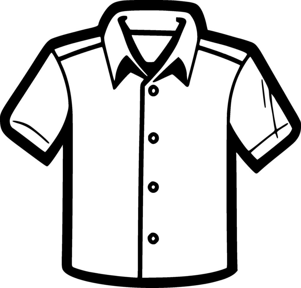 Shirt, Black and White Vector illustration