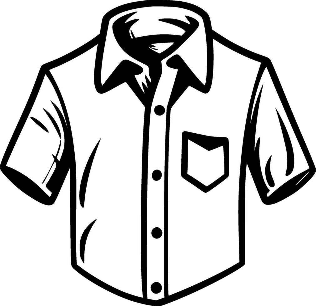 Shirt - Black and White Isolated Icon - Vector illustration