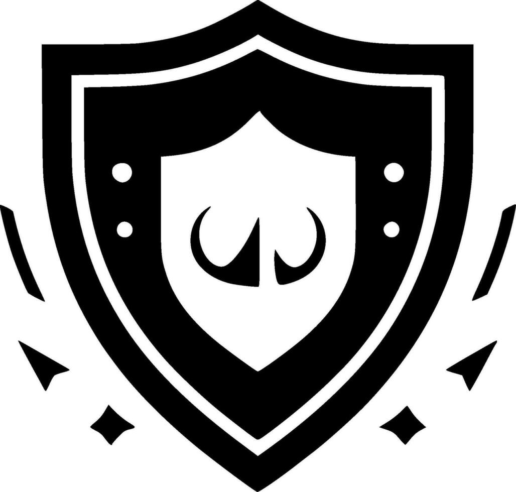 Shield - Black and White Isolated Icon - Vector illustration