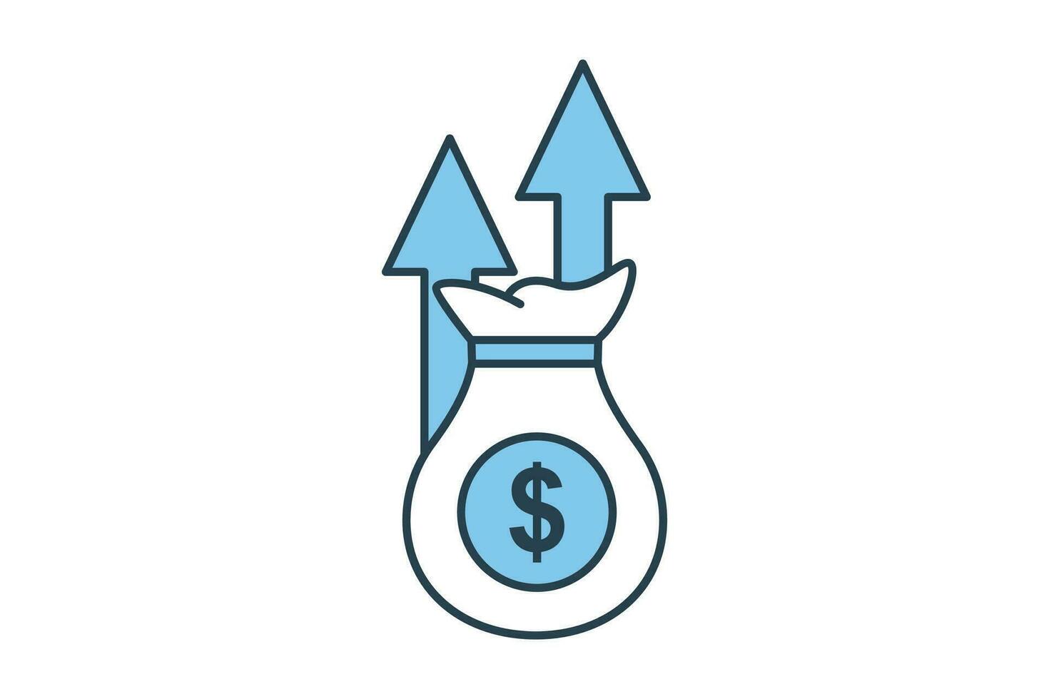 inflation icon. icon related to investments and financial concepts. Flat line icon style. Simple vector design editable