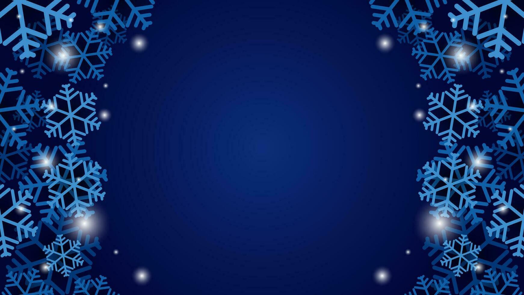 Winter background template with snowflake particles suitable for banner, poster, advertisement, brochure. Vector illustration