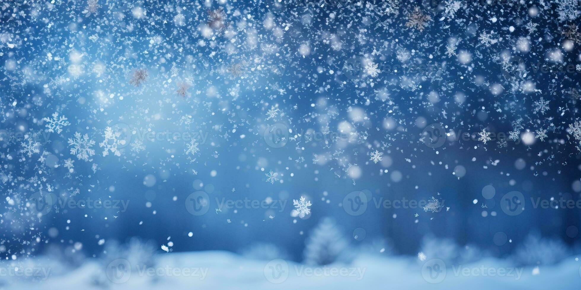 Winter background with falling snowflakes. AI Generated. photo