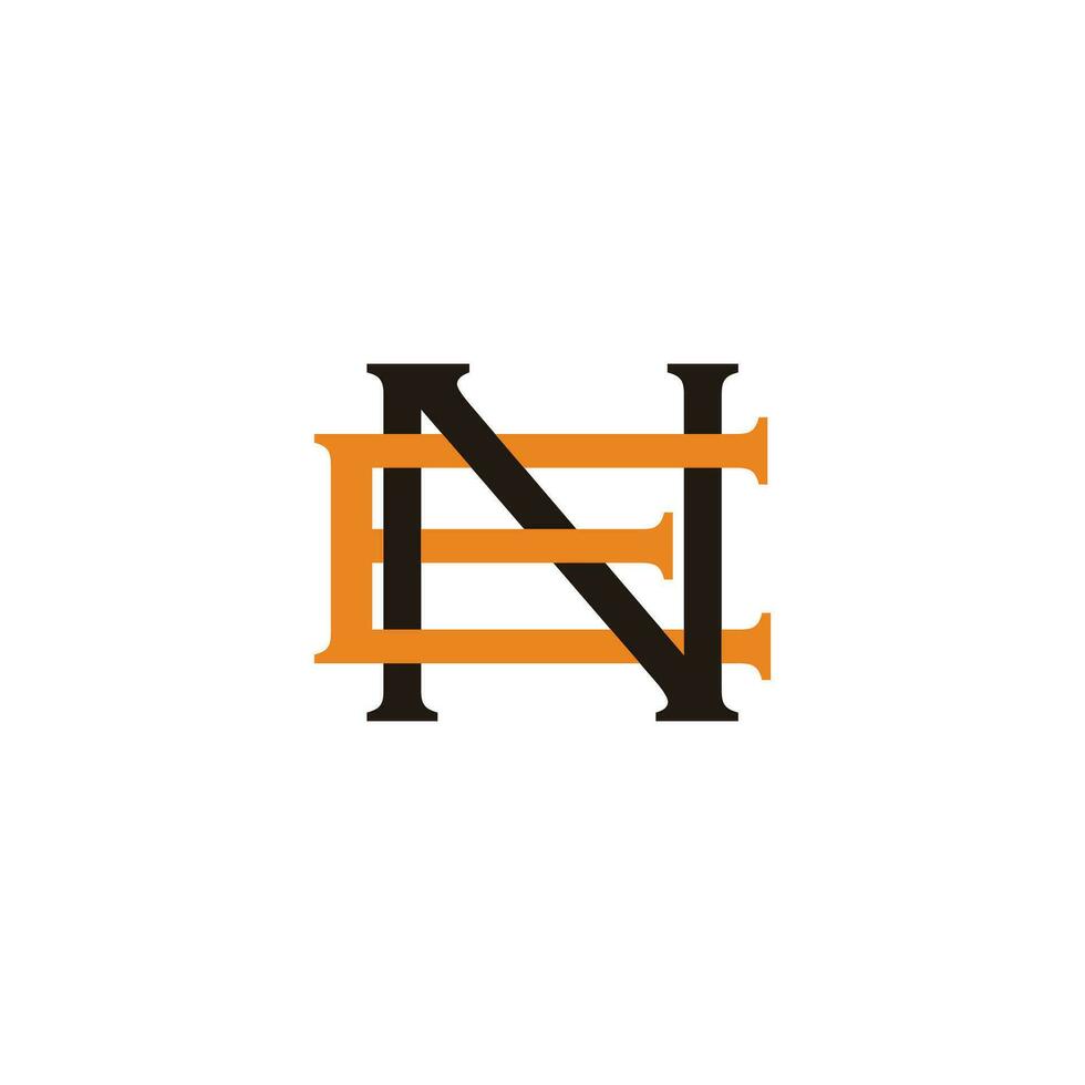 letter ne overlapping font simple logo vector