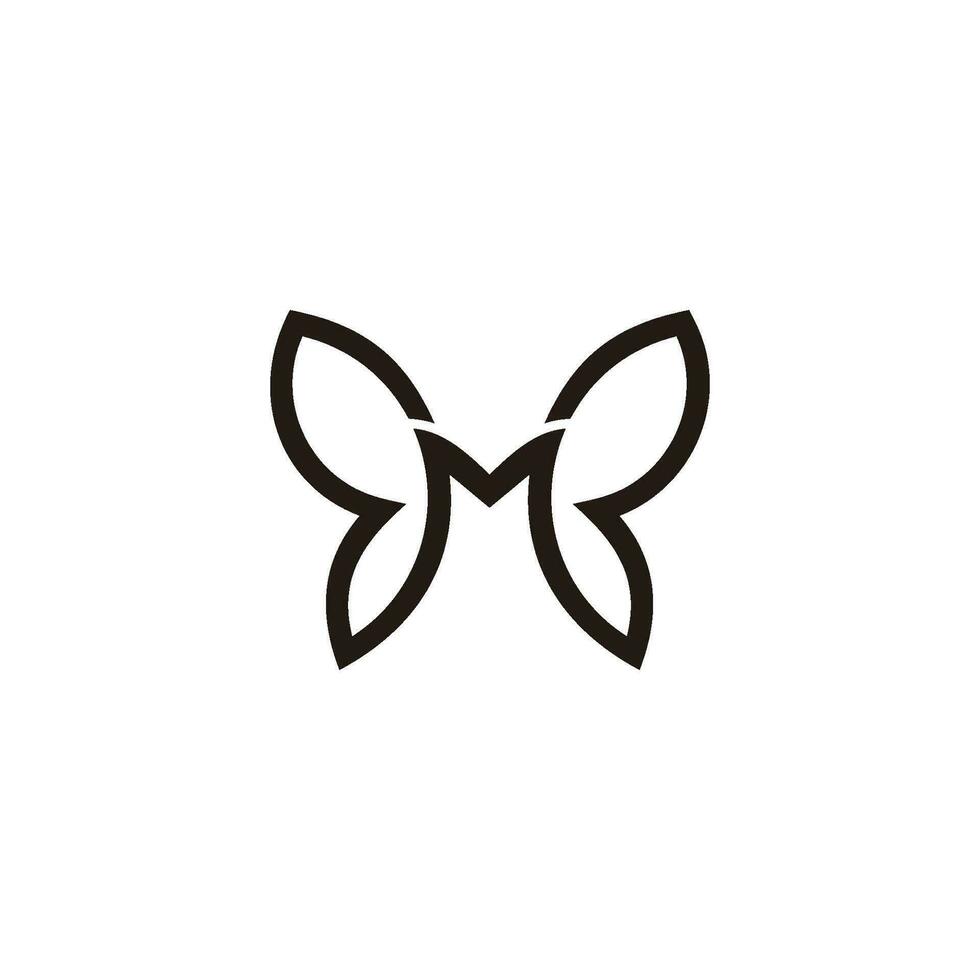 letter mb butterfly symbol geometric line logo vector