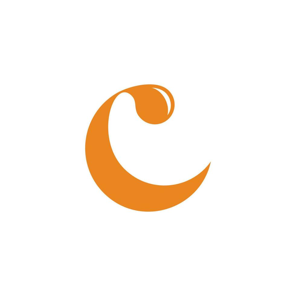 letter c orange juice water simple logo vector