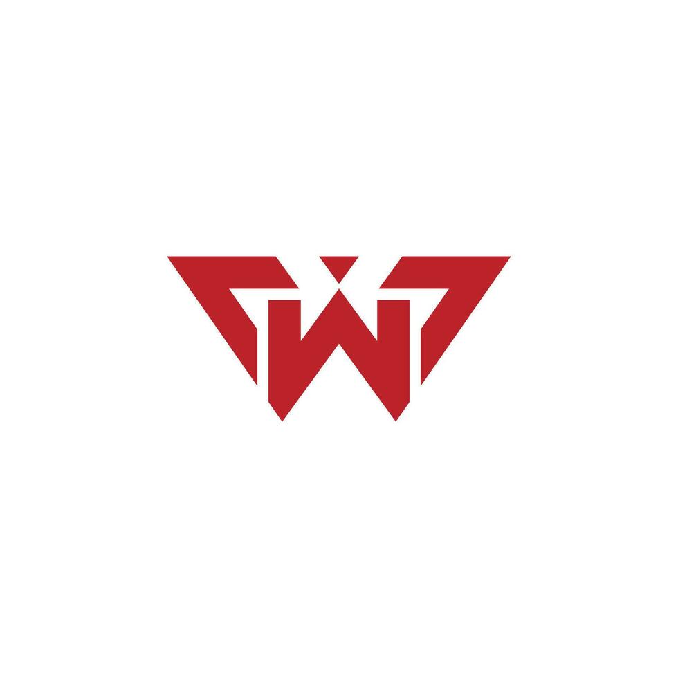 letter w linked triangle geometric line simple logo vector