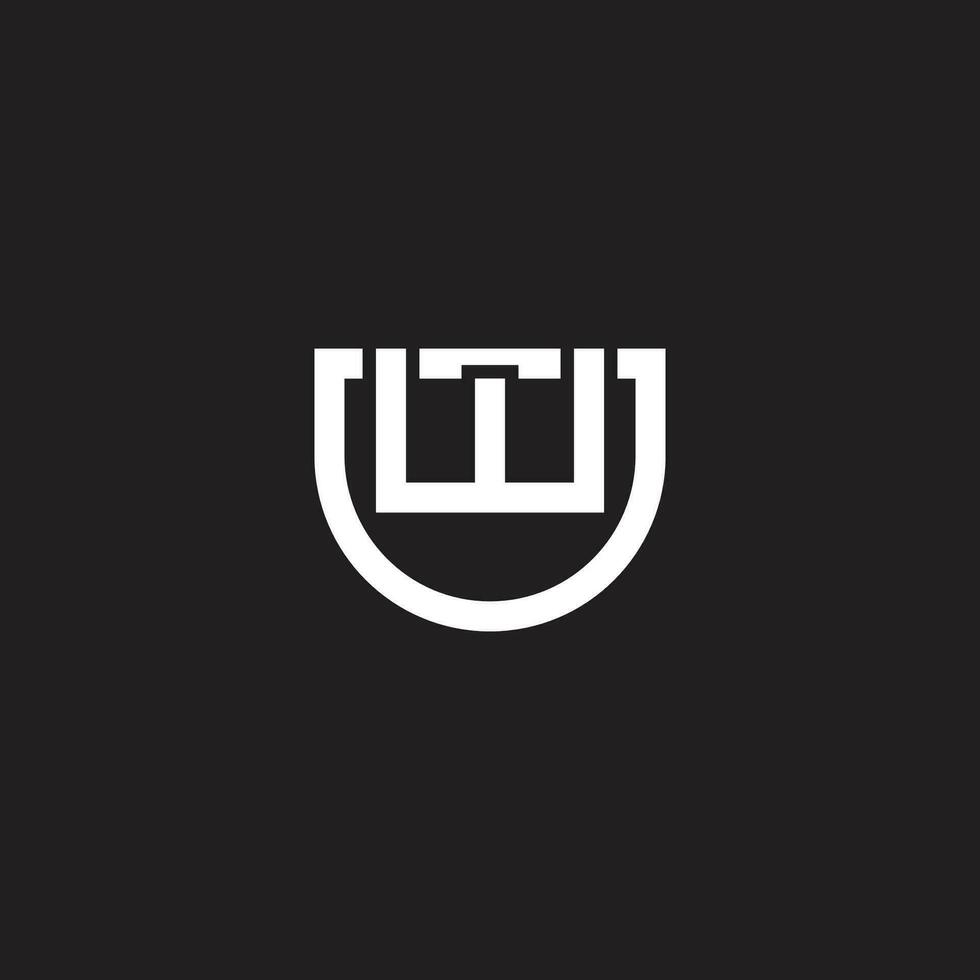 letter wu linked geometric logo vector