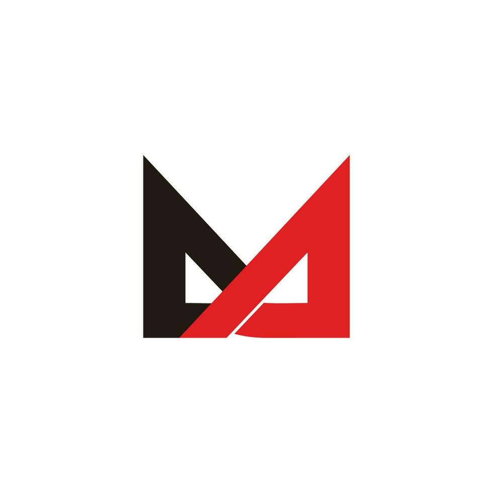 letter ma triangle arrow colorful geometric logo vector