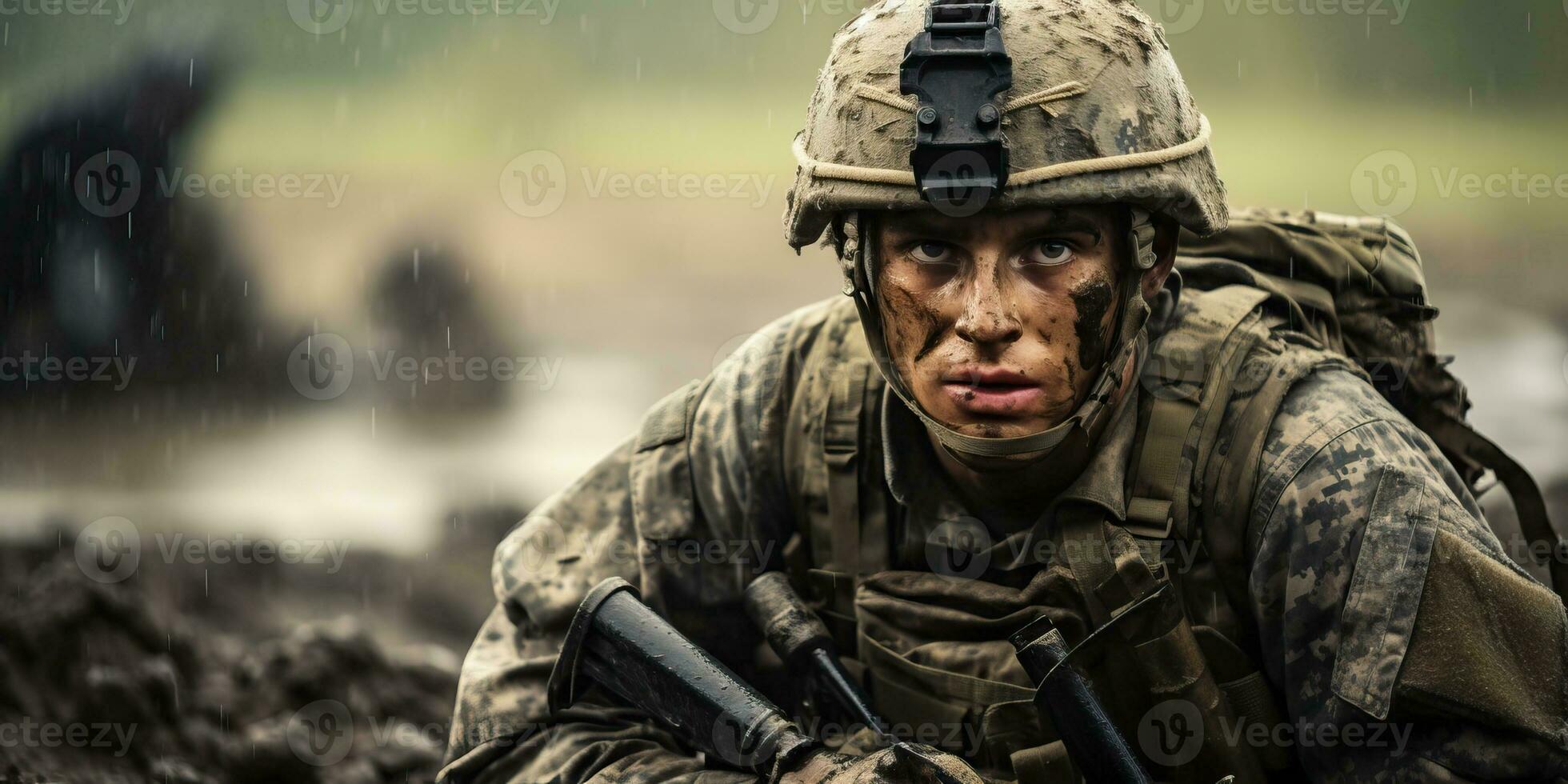 soldier in action during a mission AI Generated photo