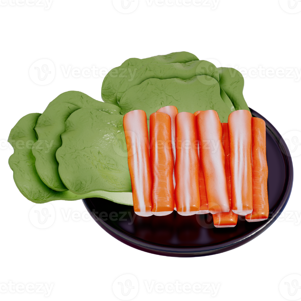 Crab sticks , ingredient for sukiyaki clip art 33096628 PNG