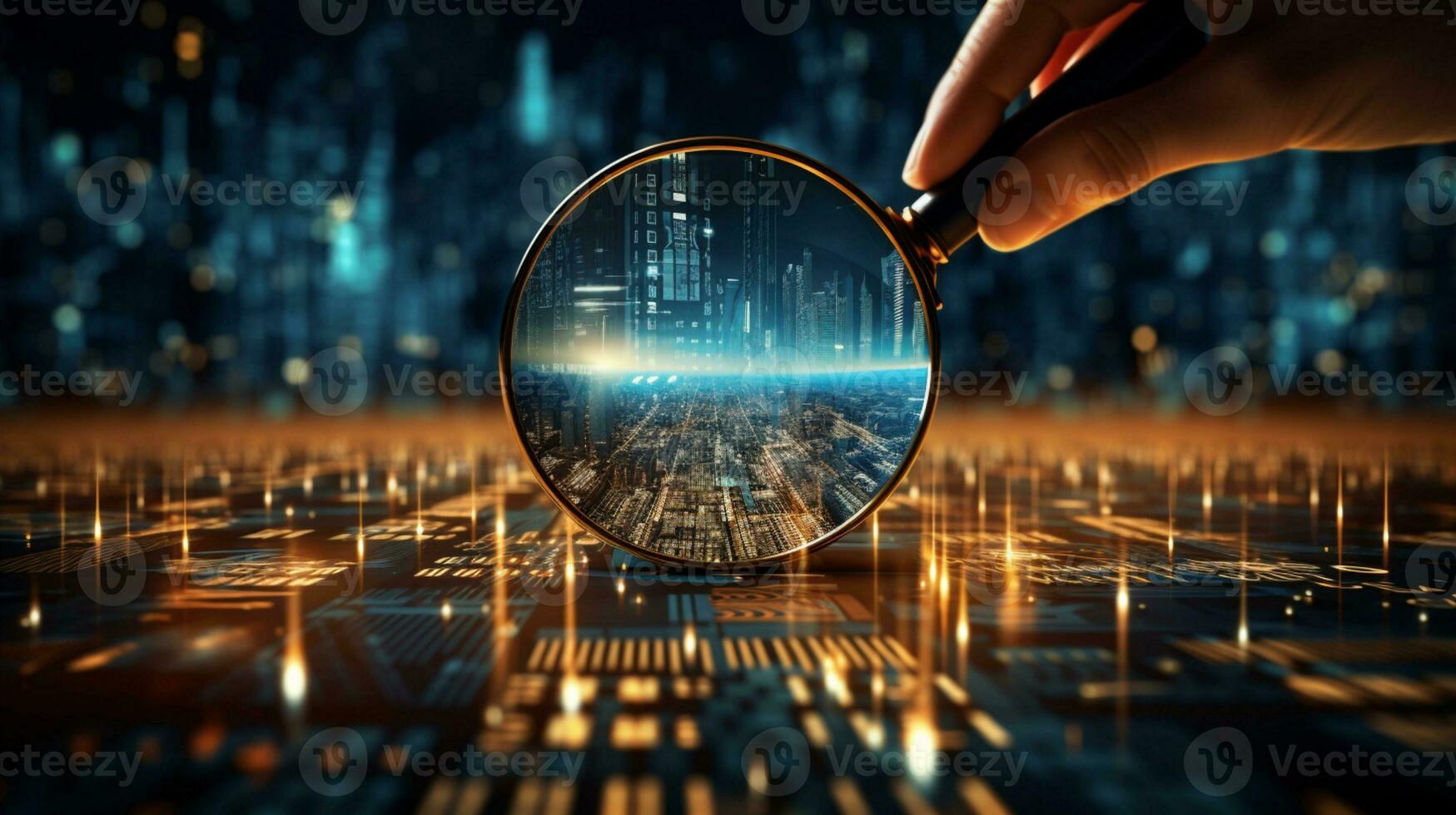 Data Visualization, Close up Technology Digitalization, Optimization of High-Tech Electronics, Data mining, artificial intelligence, business analytics, AI Generative photo
