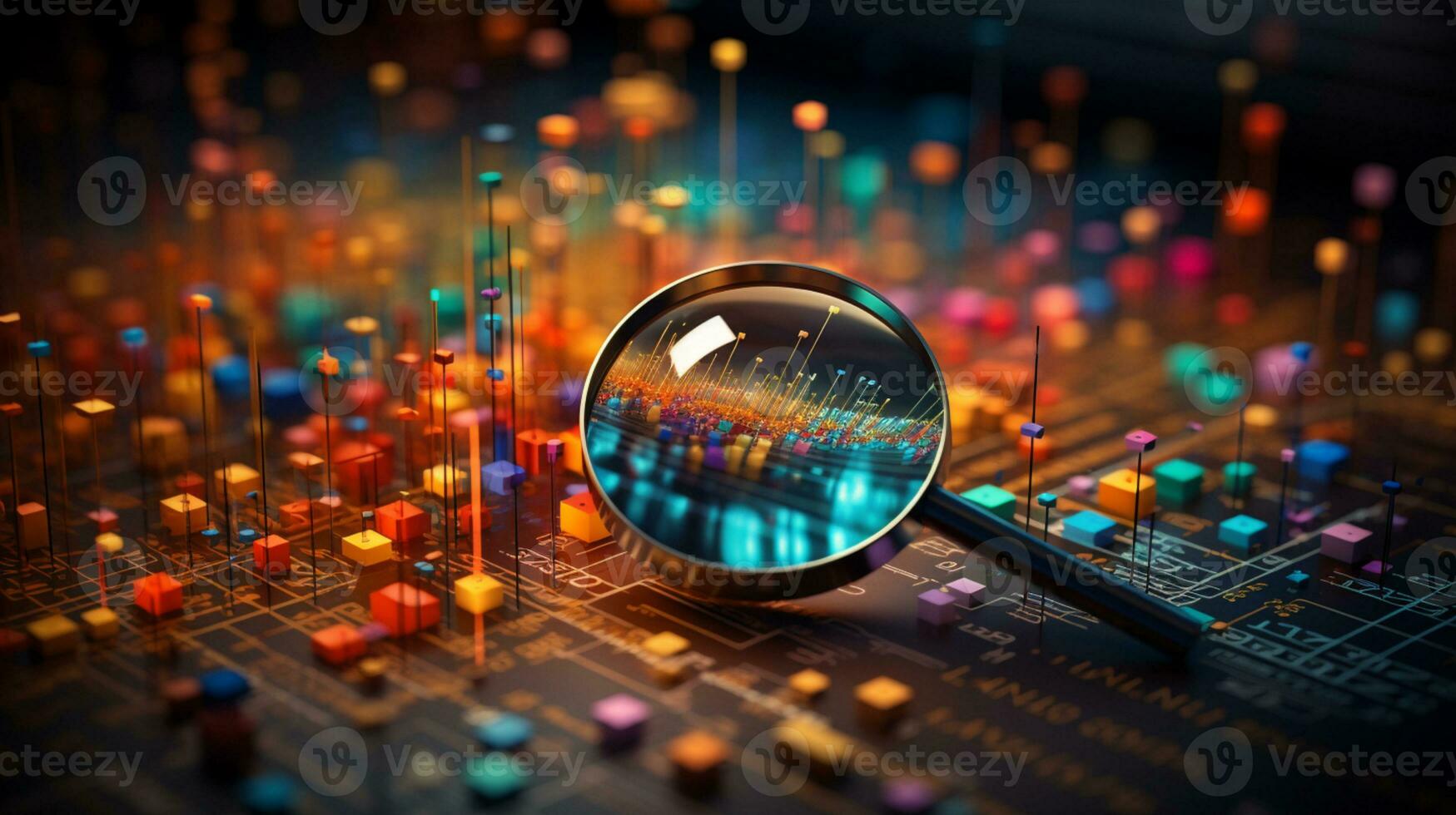 Data Visualization, Close up Technology Digitalization, Optimization of High-Tech Electronics, Data mining, artificial intelligence, business analytics, AI Generative photo
