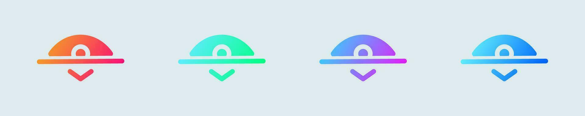 Hide solid icon in gradient colors. Eye signs vector illustration.