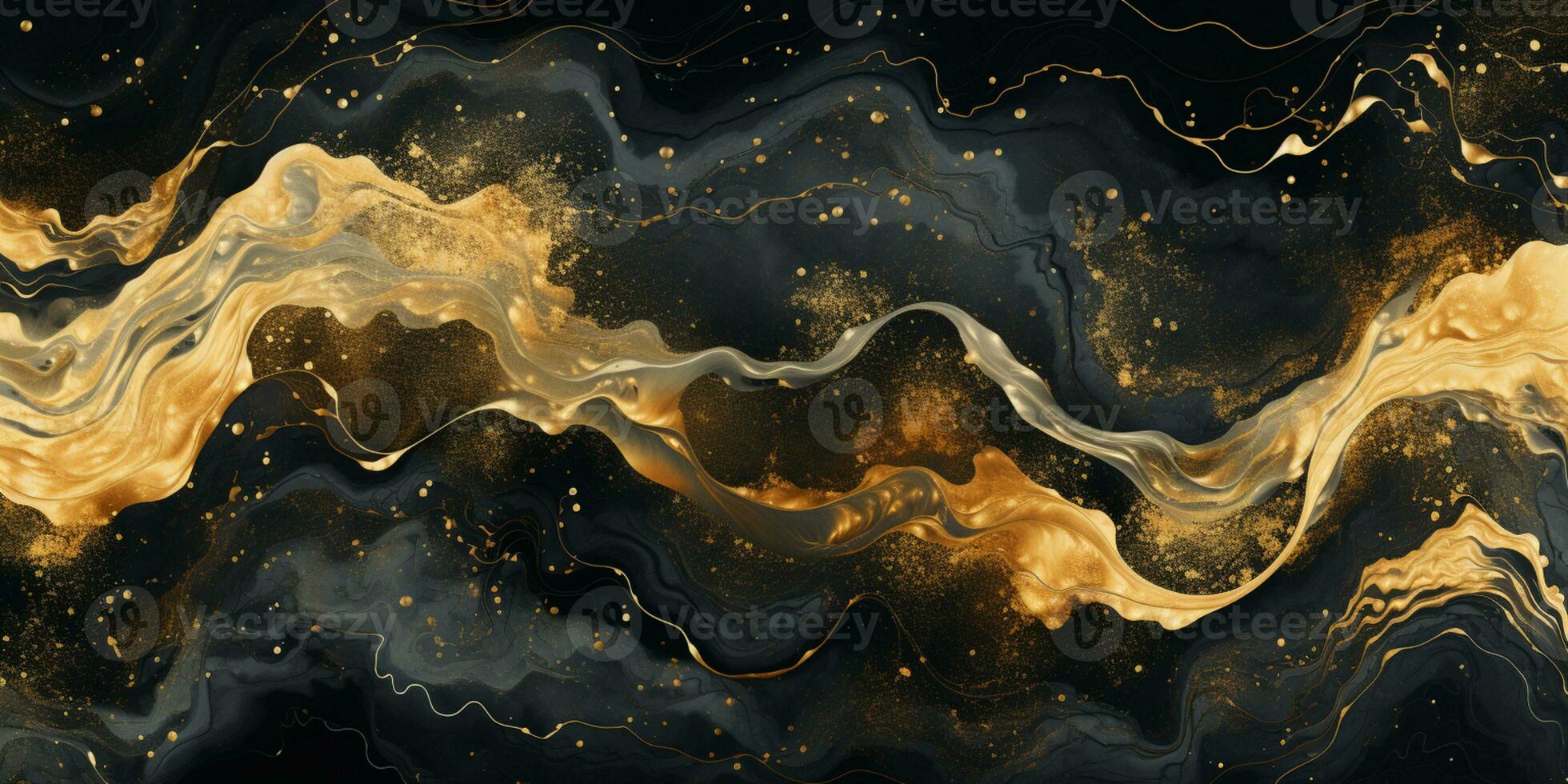 Abstract background black and gold water color style, captivating blend of gold and black oil texture, Luxury and elegant Marble Art, AI Generative photo