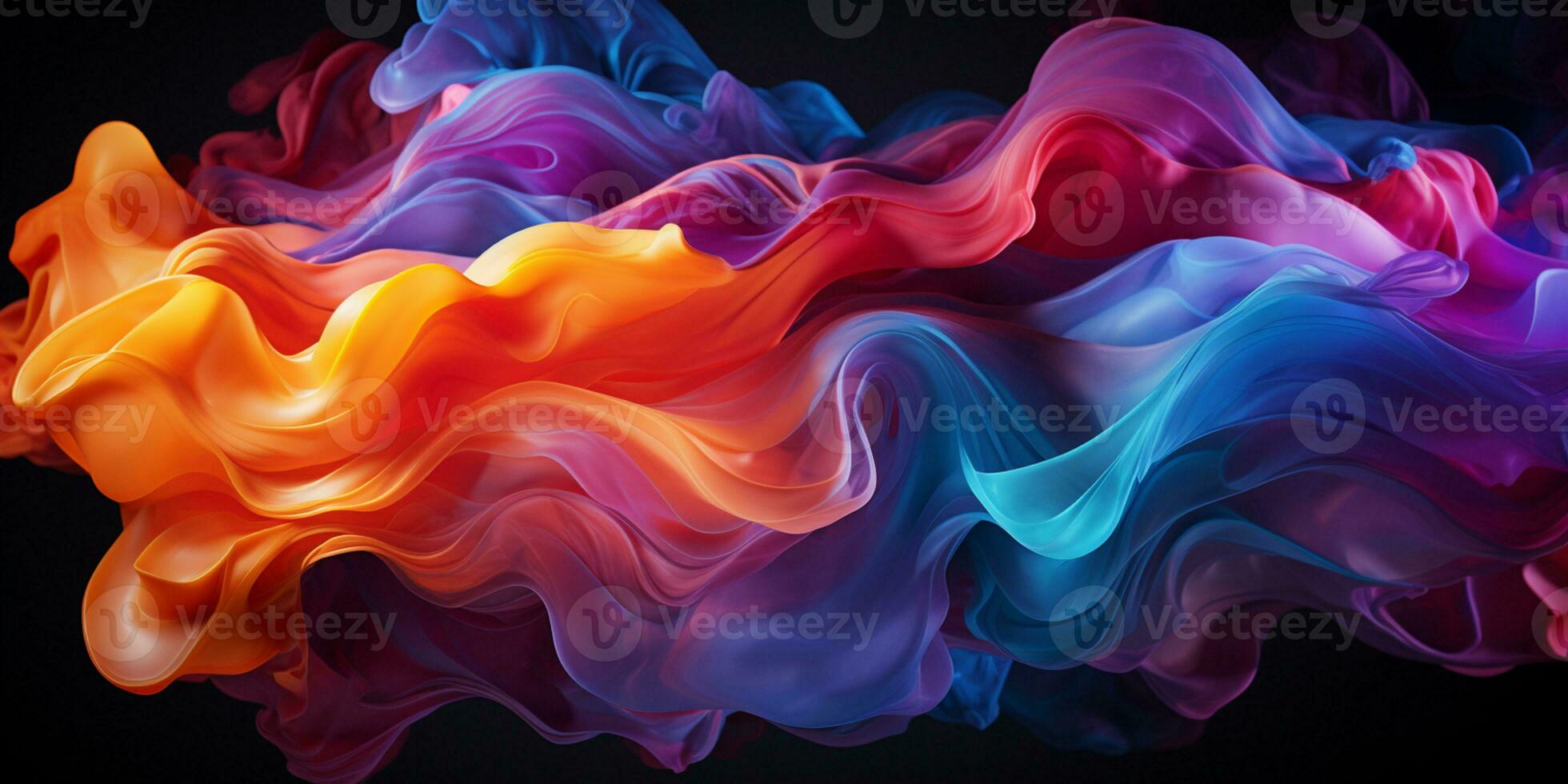 resumen vistoso gráfico movimiento en fondo, creativo olas de degradado color fumar y líquido, ai generativo foto