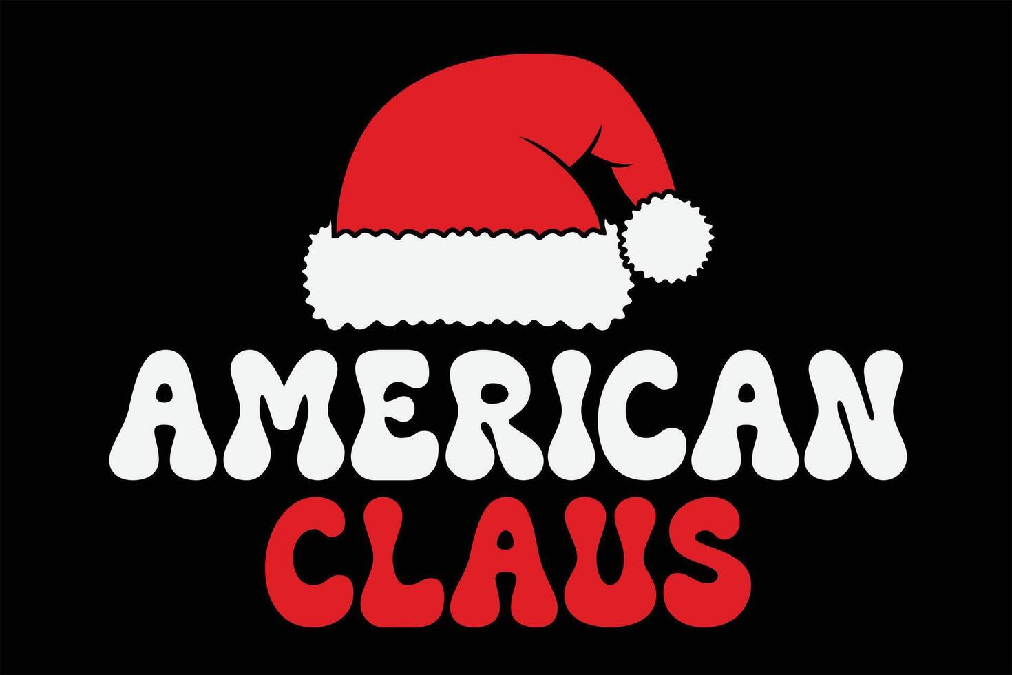American Claus Funny Christmas T-Shirt Design vector