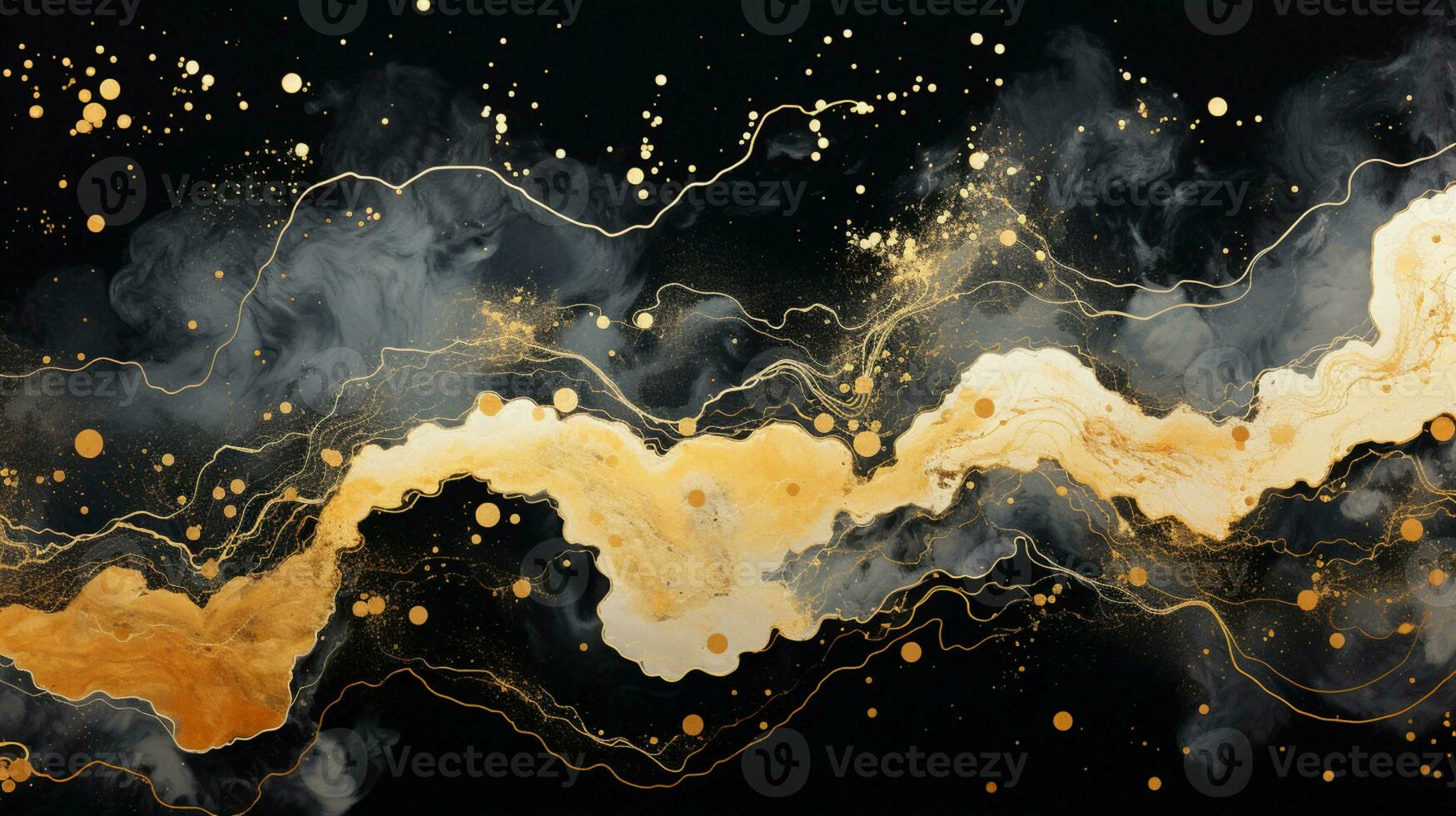 Abstract background black and gold water color style, captivating blend of gold and black oil texture, Luxury and elegant Marble Art, AI Generative photo