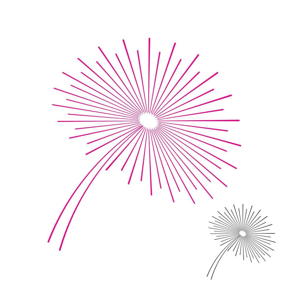 Abstrack illustration of fireworks explosion vector. firework element set for many event vector