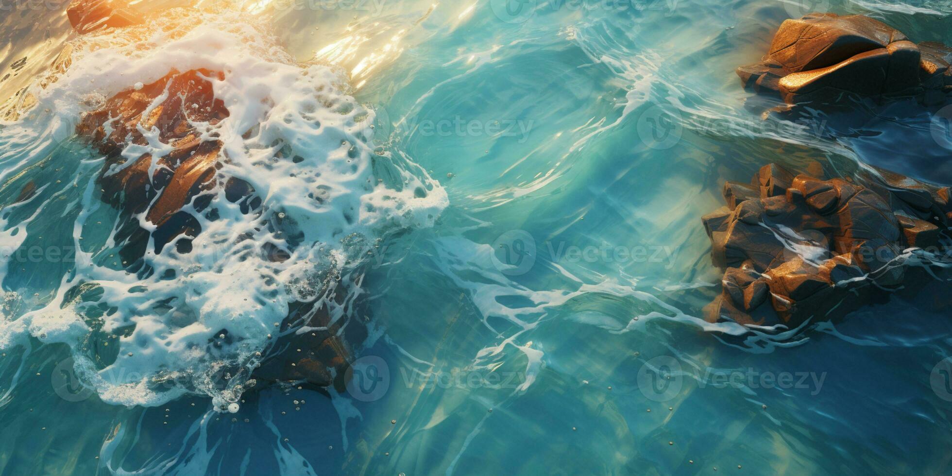 Relaxing aerial view beach, nature holiday template banner, sea shore, coastline, AI Generative photo