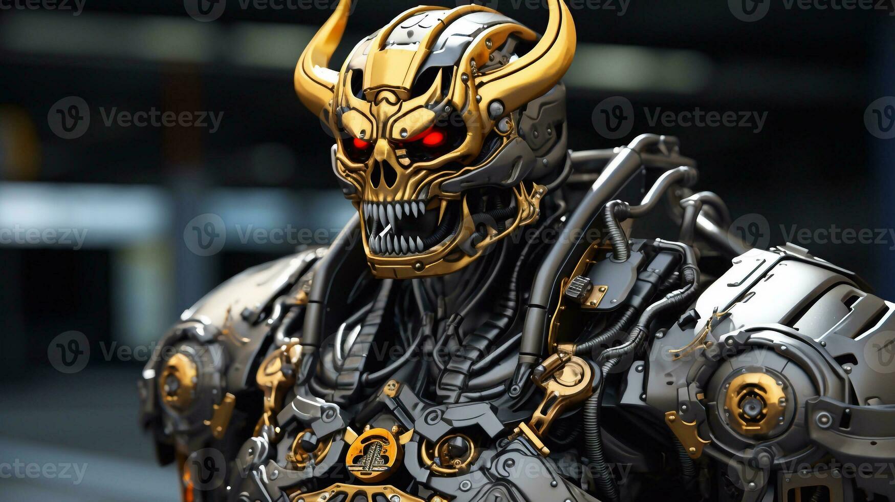A image of Close up of a robot cosplay character from the Marvel Comics Generative AI photo