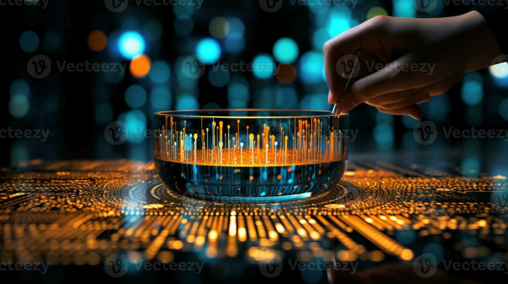 Data Visualization, Close up Technology Digitalization, Optimization of High-Tech Electronics, Data mining, artificial intelligence, business analytics, AI Generative photo