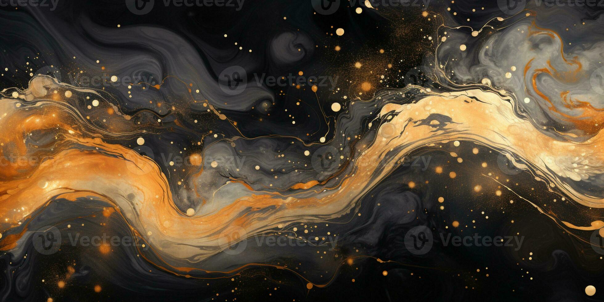 Abstract background black and gold water color style, captivating blend of gold and black oil texture, Luxury and elegant Marble Art, AI Generative photo