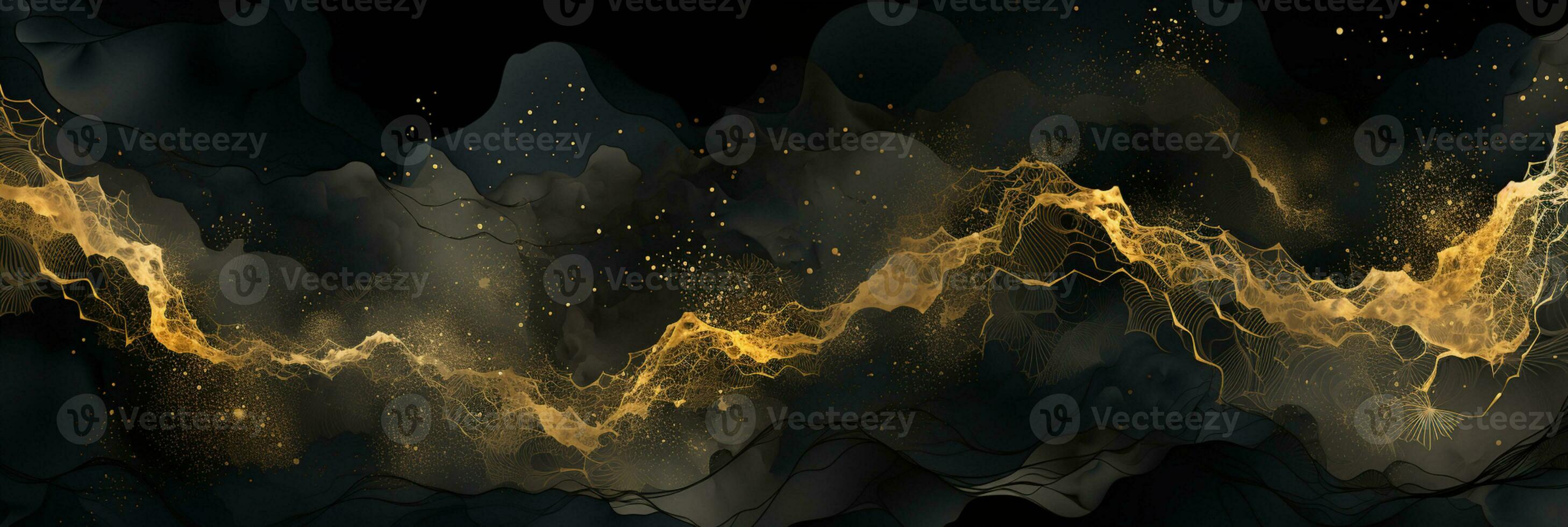 Abstract background black and gold water color style, captivating blend of gold and black oil texture, Luxury and elegant Marble Art, AI Generative photo