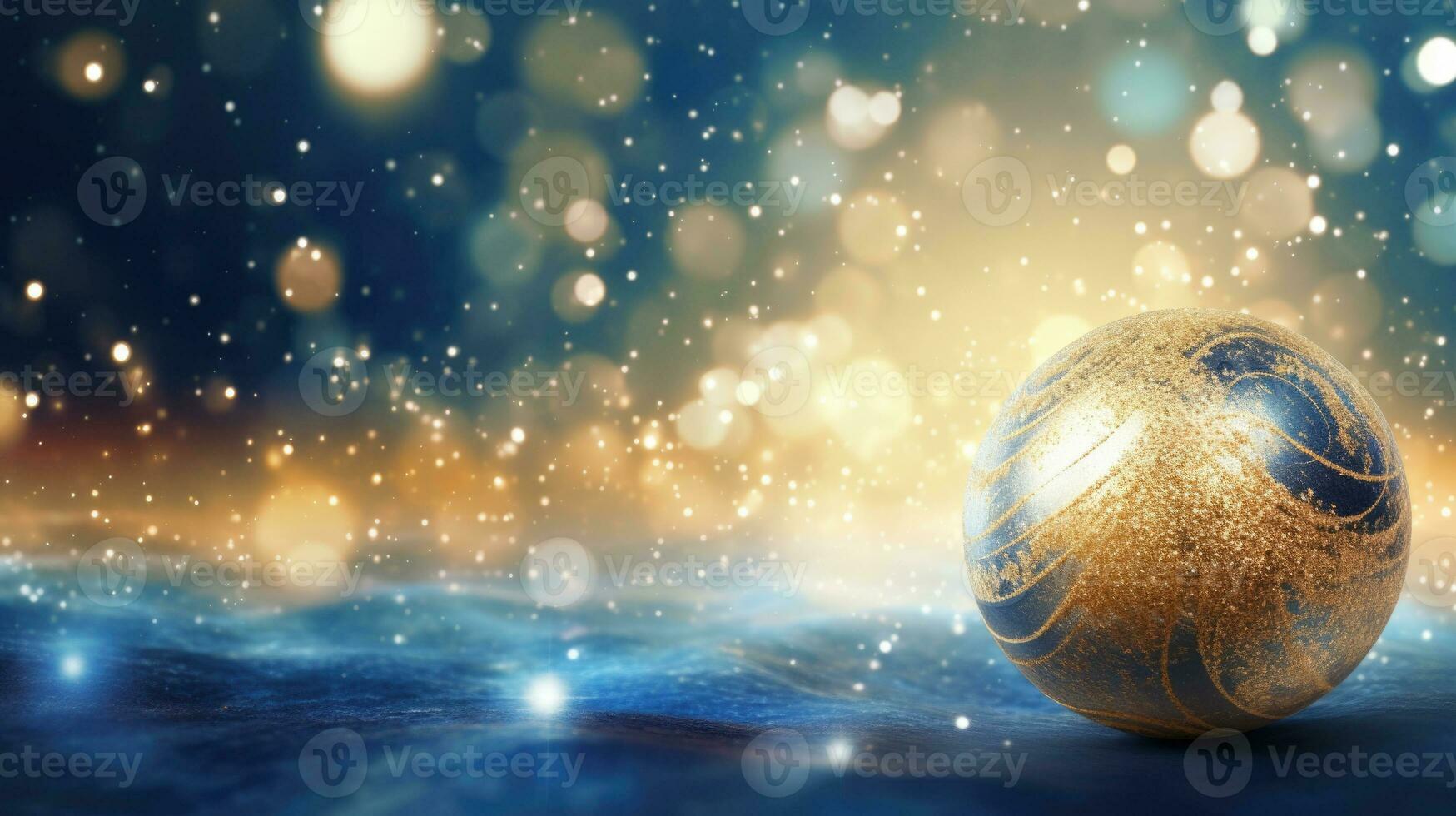 festivo pelotas en brillante dorado antecedentes. generativo ai foto