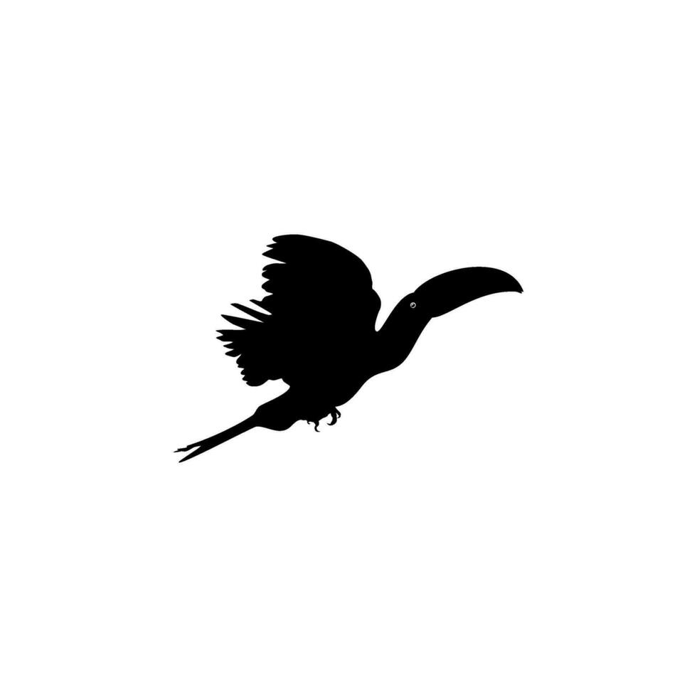 Flying Toucans. Toucans are Neotropical members of the near passerine bird family Ramphastidae. The Ramphastidae are most closely related to the American barbets, Bird Silhouette. Vector Illustration
